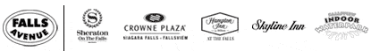 Falls Avenue - Sheraton on the Falls - Crowne Plaza Niagara Falls-Fallsview - Hampton Inn by Hilton at the Falls - Skyline Inn - Fallsview Indoor Waterpark