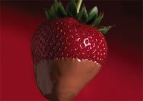 Fresh strawberries hand dipped in delicious Hershey milk chocolate