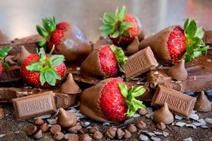 Strawberries Dipped in Hershey's Chocolate
